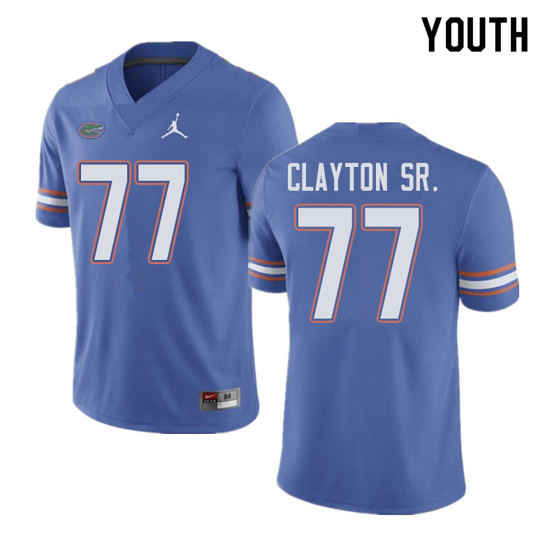 Jordan Brand Youth #77 Antonneous Clayton Sr. Florida Gators College Football Jerseys Sale-Blue - Click Image to Close